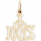 14K GOLD HAIRDRESSER CHARM - I DO NAILS #6363