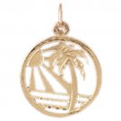 14K GOLD PALM TREE CHARM #6817