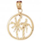 14K GOLD PALM TREE CHARM #6814