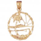 14K GOLD PALM TREE CHARM #6813