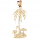 14K GOLD PALM TREE CHARM #6808