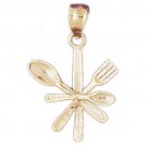 14K GOLD KITCHEN UTENSILS CHARM #6930