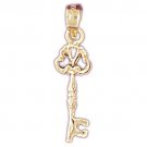 14K GOLD CHARM - KEY #7103