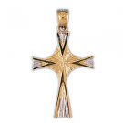 14K GOLD TWO TONE RELIGIOUS CHARM - CROSS #7763
