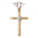 14K GOLD TWO TONE RELIGIOUS CHARM - CROSS #7761