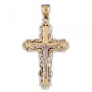14K GOLD TWO TONE RELIGIOUS CHARM - CROSS #7755