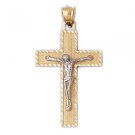 14K GOLD TWO TONE RELIGIOUS CHARM - CROSS #7746