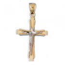 14K GOLD TWO TONE RELIGIOUS CHARM - CROSS #7743 14K GOLD TWO TONE RELIGIOUS CHARM - CROSS #7743