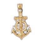 14K GOLD TWO TONE RELIGIOUS CHARM - CROSS #7844