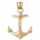 14K GOLD TWO TONE RELIGIOUS CHARM - CROSS #7838