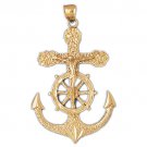 14K GOLD TWO TONE RELIGIOUS CHARM - CROSS #7836