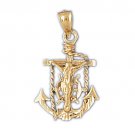 14K GOLD TWO TONE RELIGIOUS CHARM - CROSS #7831 14K GOLD TWO TONE RELIGIOUS CHARM - CROSS #7831