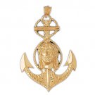14K GOLD TWO TONE RELIGIOUS CHARM - CROSS #7830