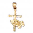 14K GOLD RELIGIOUS CHARM - SMALL CROSS #8263