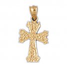 14K GOLD RELIGIOUS CHARM - SMALL CROSS #8166