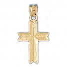 14K GOLD RELIGIOUS CHARM - SMALL CROSS #8107