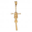 14K GOLD RELIGIOUS CHARM - CRUCIFIX #8576