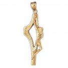 14K GOLD RELIGIOUS CHARM - CRUCIFIX #8571