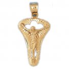 14K GOLD RELIGIOUS CHARM - CRUCIFIX #8569