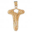 14K GOLD RELIGIOUS CHARM - CRUCIFIX #8568