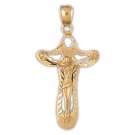 14K GOLD RELIGIOUS CHARM - CRUCIFIX #8567