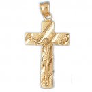 14K GOLD RELIGIOUS CHARM - CRUCIFIX #8563