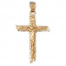 14K GOLD RELIGIOUS CHARM - CRUCIFIX #8561