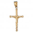 14K GOLD RELIGIOUS CHARM - CRUCIFIX #8558