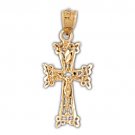 14K GOLD RELIGIOUS CHARM - CRUCIFIX #8541