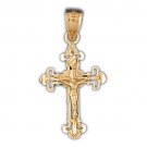 14K GOLD RELIGIOUS CHARM - CRUCIFIX #8540
