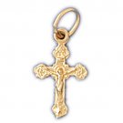 14K GOLD RELIGIOUS CHARM - CRUCIFIX #8538