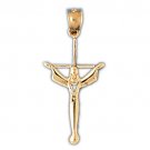 14K GOLD RELIGIOUS CHARM - CRUCIFIX #8535