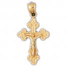 14K GOLD RELIGIOUS CHARM - CRUCIFIX #8533