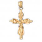 14K GOLD RELIGIOUS CHARM - CRUCIFIX #8532