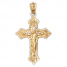 14K GOLD RELIGIOUS CHARM - CRUCIFIX #8527