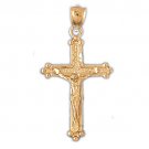 14K GOLD RELIGIOUS CHARM - CRUCIFIX #8521