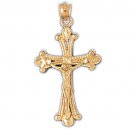 14K GOLD RELIGIOUS CHARM - CRUCIFIX #8520