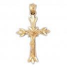 14K GOLD RELIGIOUS CHARM - CRUCIFIX #8518