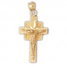 14K GOLD RELIGIOUS CHARM - CRUCIFIX #8517