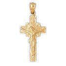 14K GOLD RELIGIOUS CHARM - CRUCIFIX #8516