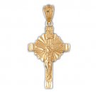 14K GOLD RELIGIOUS CHARM - CRUCIFIX #8514