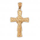 14K GOLD RELIGIOUS CHARM - CRUCIFIX #8512