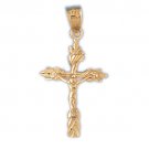 14K GOLD RELIGIOUS CHARM - CRUCIFIX #8507