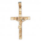 14K GOLD RELIGIOUS CHARM - CRUCIFIX #8504