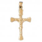 14K GOLD RELIGIOUS CHARM - CRUCIFIX #8495