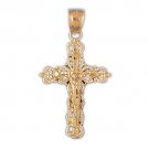 14K GOLD RELIGIOUS CHARM - CRUCIFIX #8483