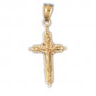 14K GOLD RELIGIOUS CHARM - CRUCIFIX #8480