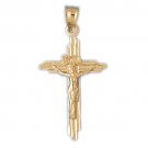 14K GOLD RELIGIOUS CHARM - CRUCIFIX #8479