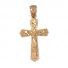 14K GOLD RELIGIOUS CHARM - CRUCIFIX #8477