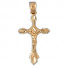 14K GOLD RELIGIOUS CHARM - CRUCIFIX #8476